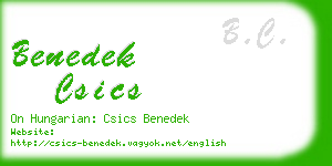 benedek csics business card